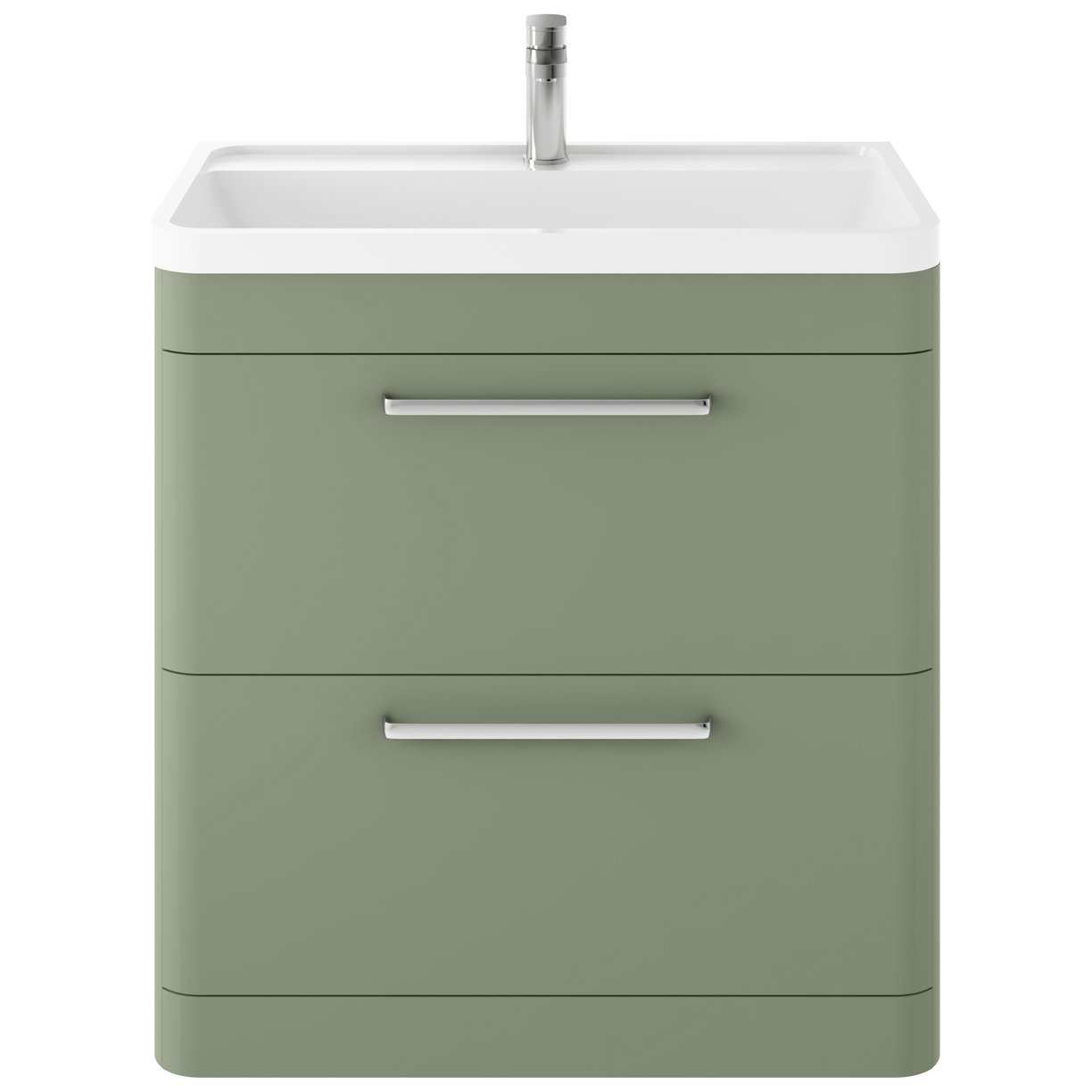 Solar 800 F/S 2-Drawer Unit & Polymarble Basin - Matt Fern Green