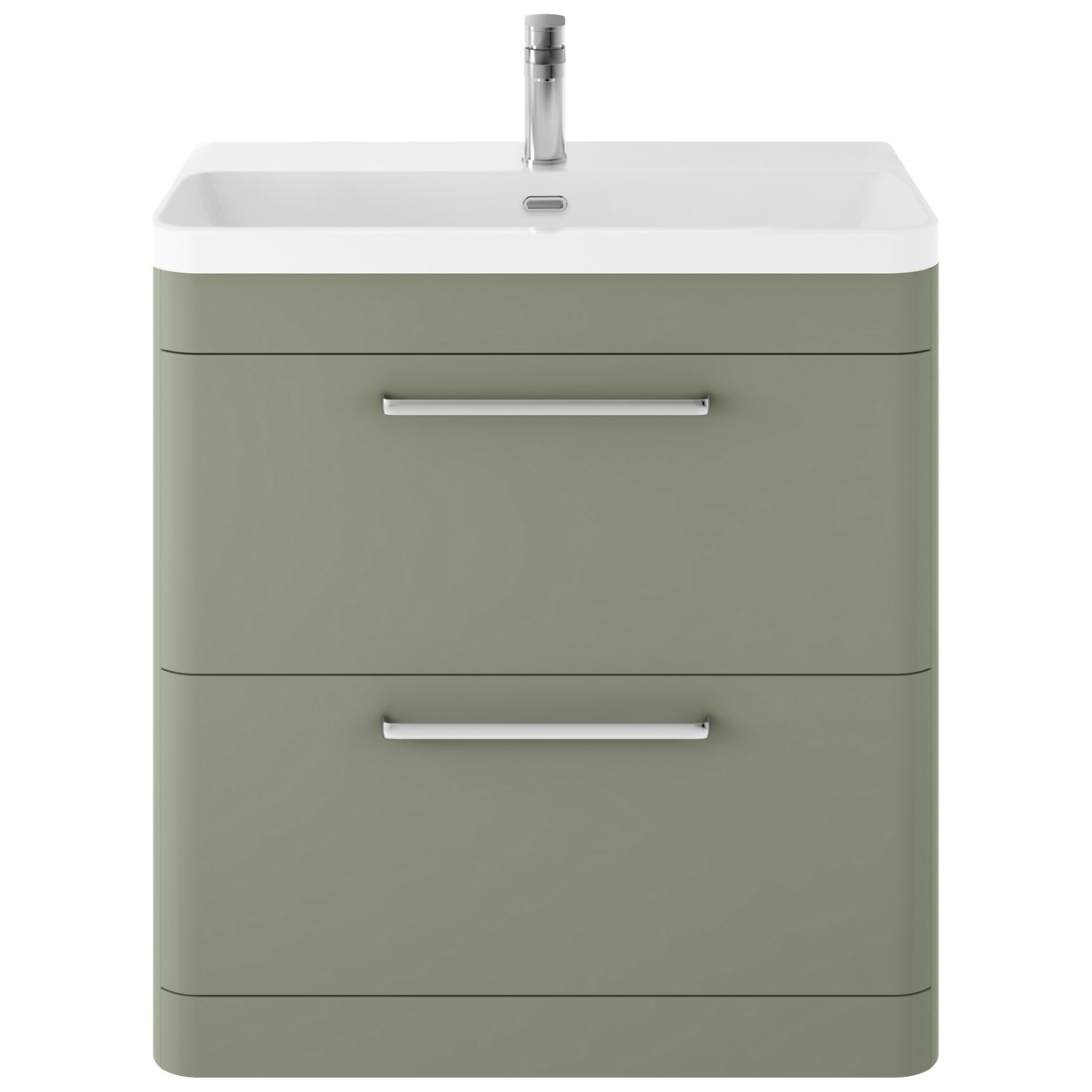 Solar 800 F/S 2-Drawer Unit & Thin Basin - Matt Furn Green