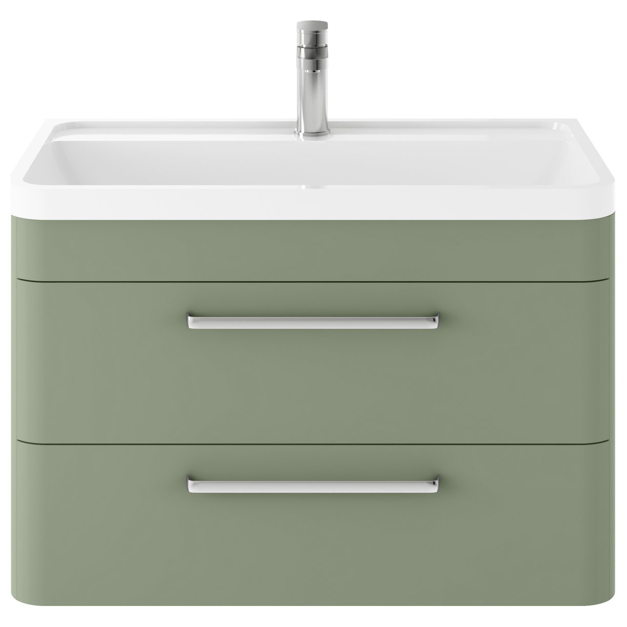 Solar 800 W/H 2-Drawer Unit & Polymarble Basin - Matt Fern Green