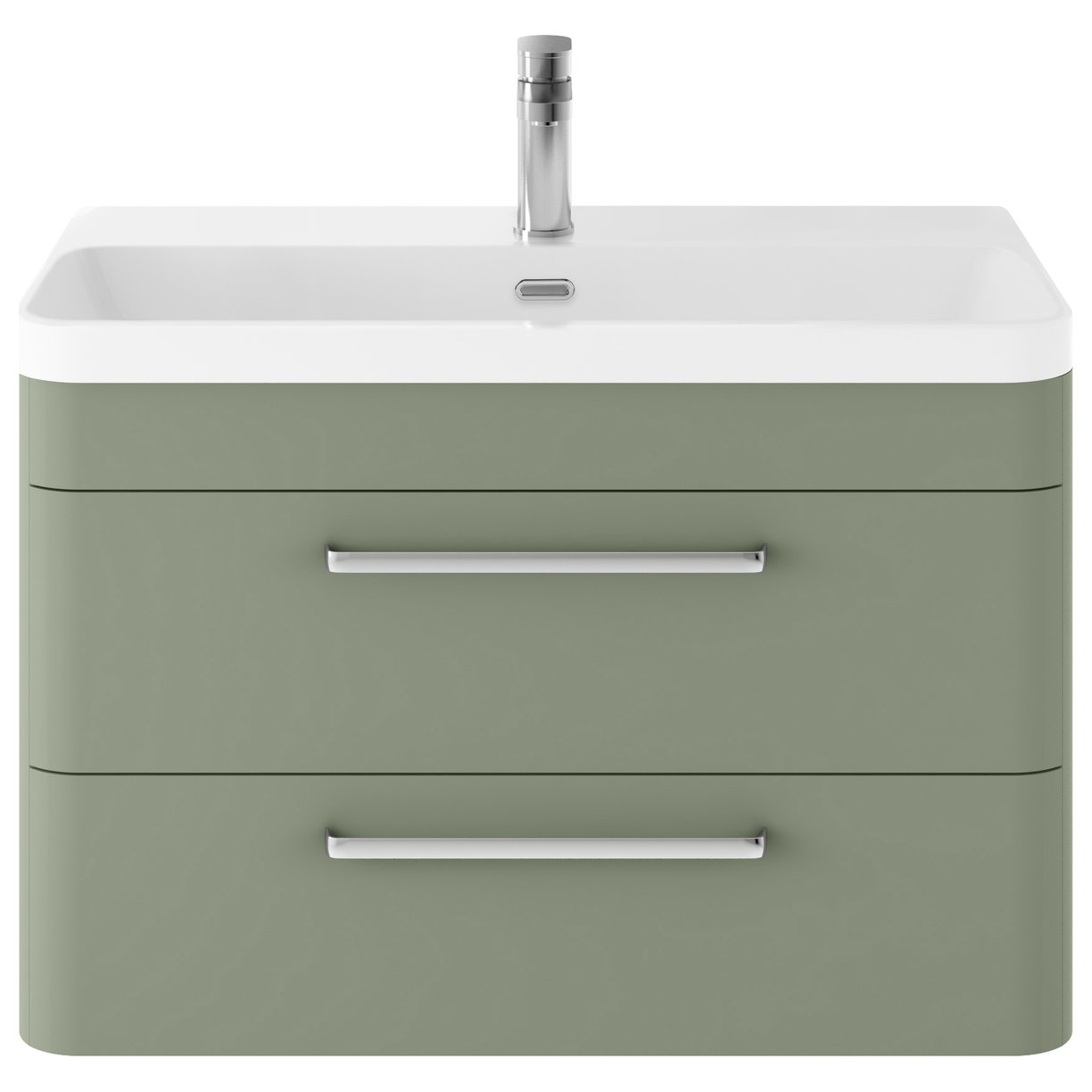 Solar 800 W/H 2-Drawer Unit & Thin Basin - Matt Fern Green