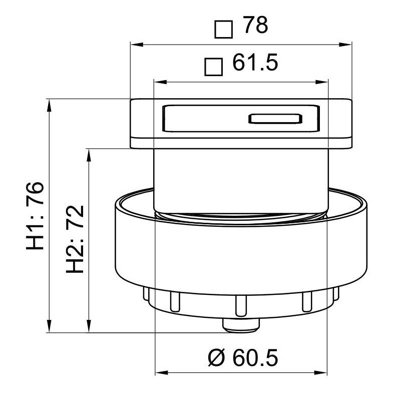 Gunmetal Dual Flush Plate Square