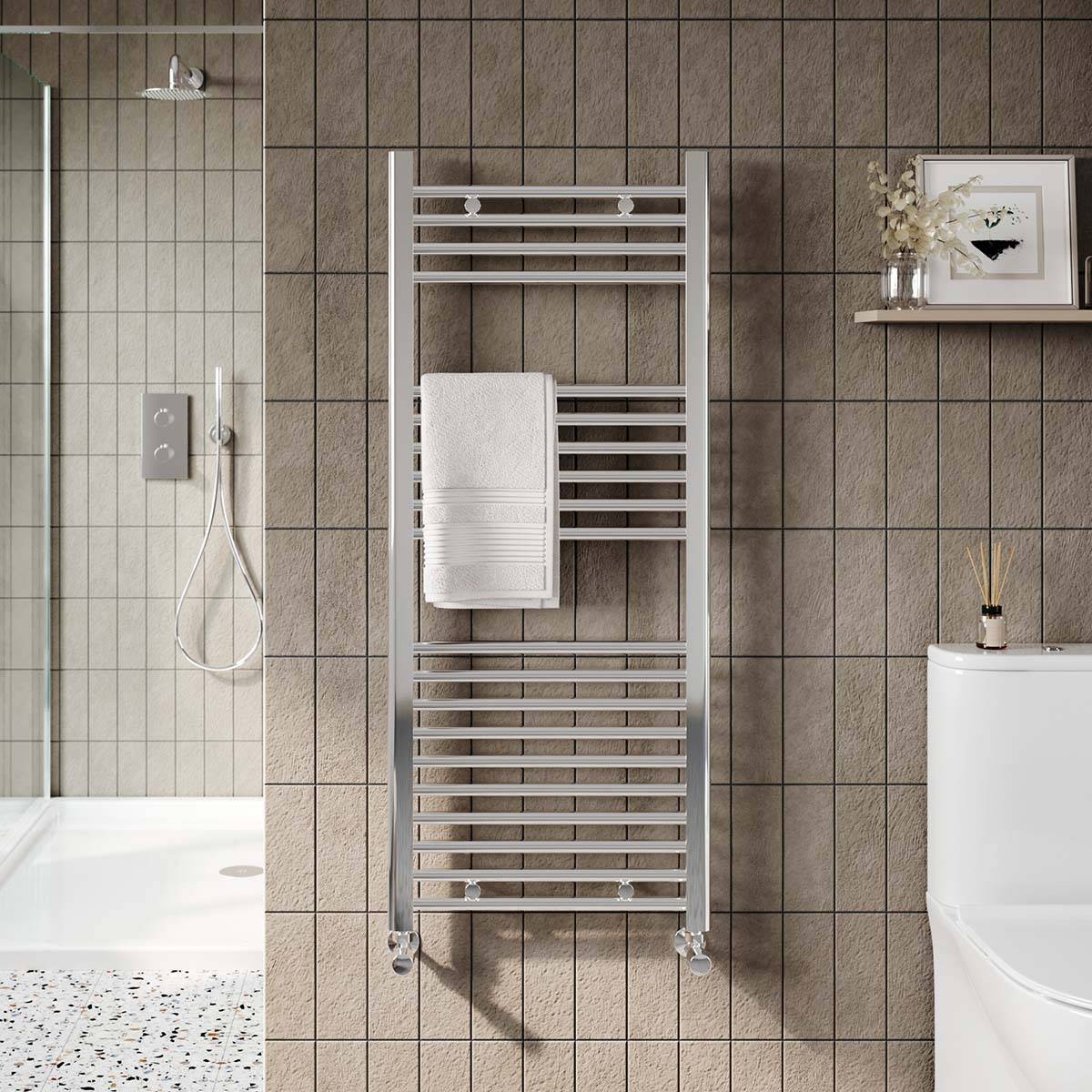 22mm Straight Towel Rail 400mm x 1200mm Chrome
