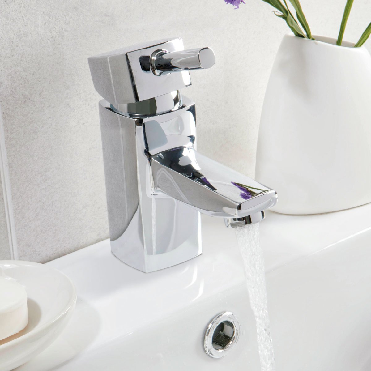 Mini Mono Basin Mixer with Push Waste