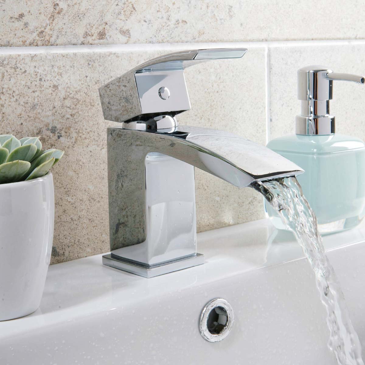 Mini Mono Basin Mixer with Push Waste