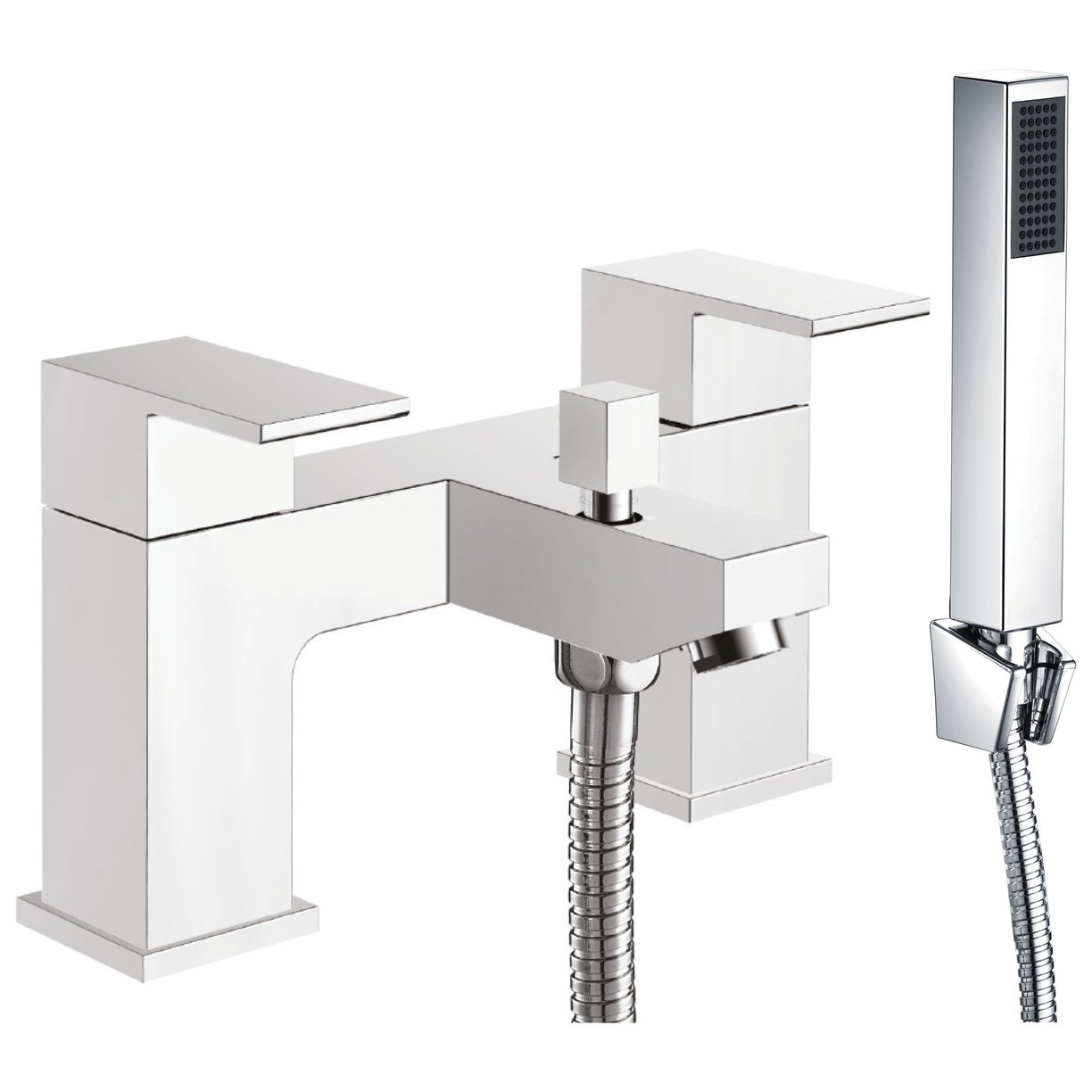 Bath Shower Mixer with Shower Kit and Wall Bracket