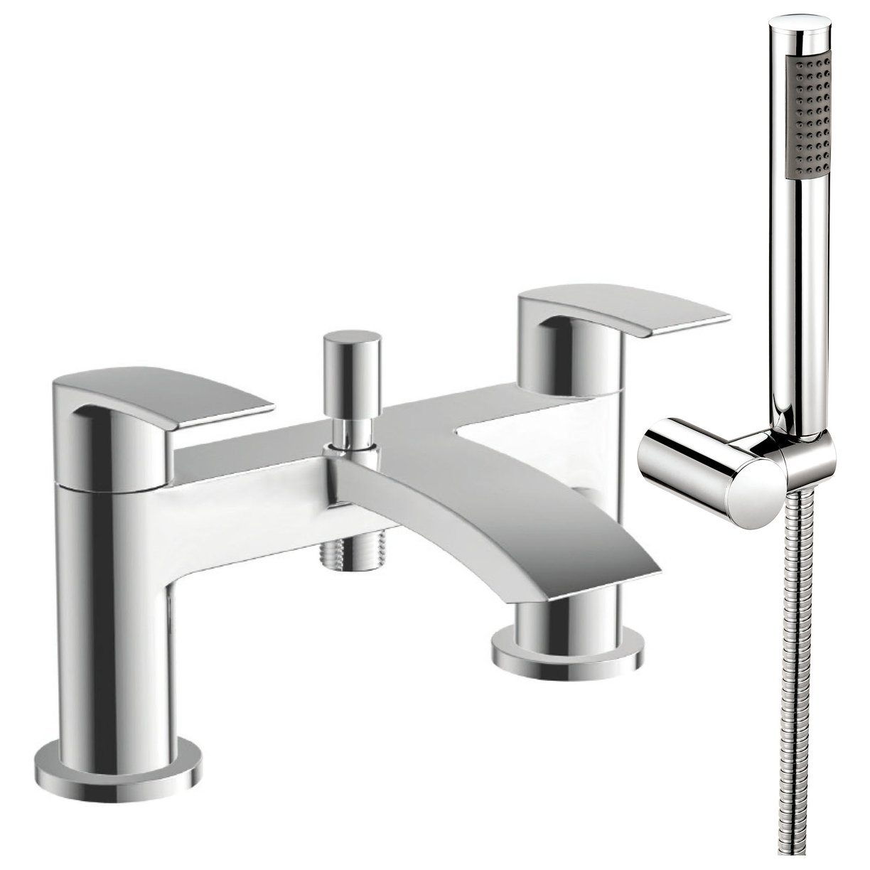 Bath Shower Mixer with Shower Kit and Wall Bracket
