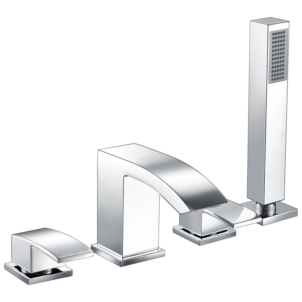 4 Hole Deck Mounted Bath Shower Mixer with Diverter