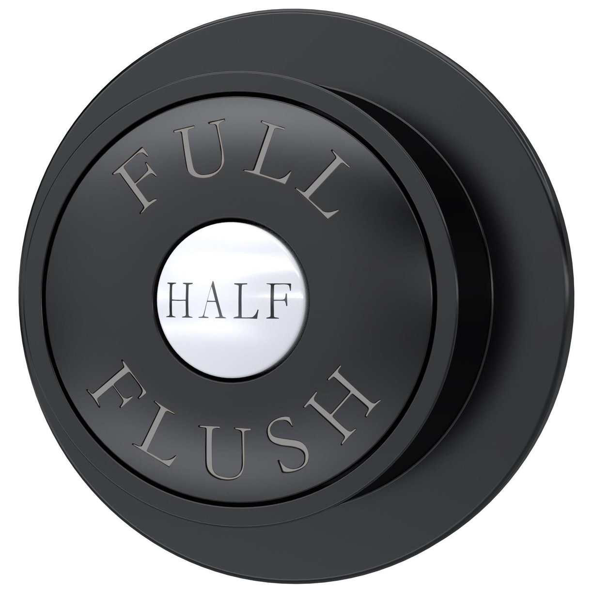 Traditional Dual Flush Push Button - Matt Black