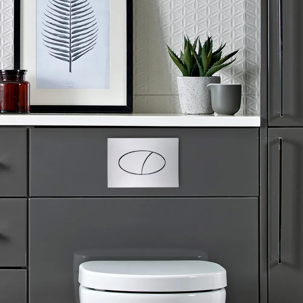 Ellipse Dual Flush Push Plate - Chrome