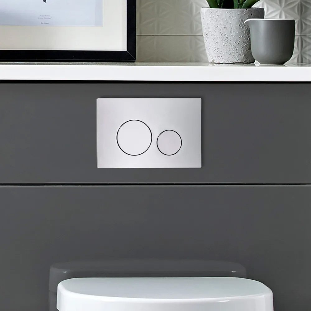 Circle Dual Flush Plate - Chrome