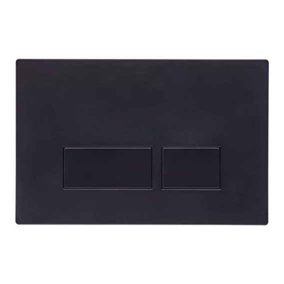 Square Dual Flush Plate - Black