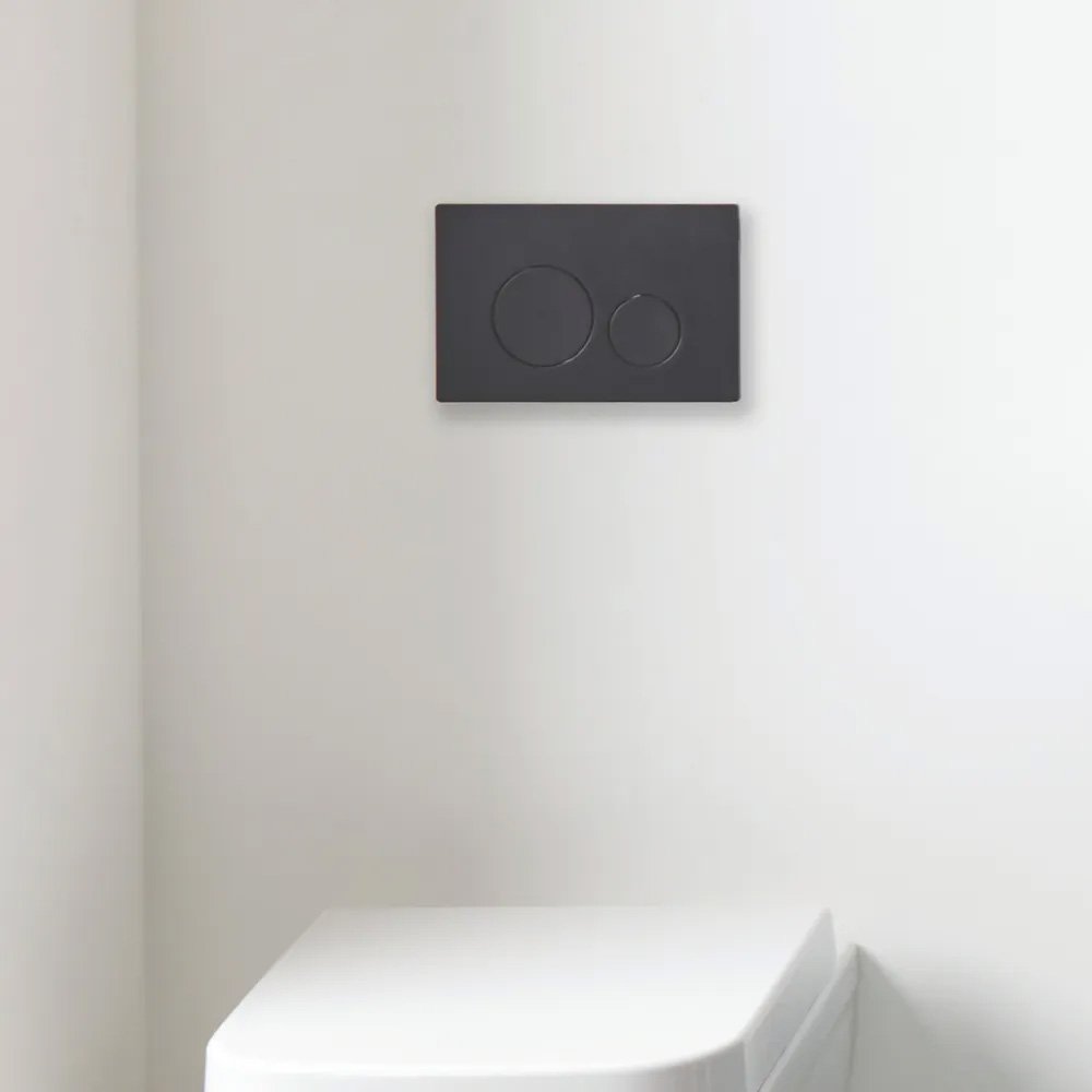 Rondo Round Dual Flush Push Plate - Black