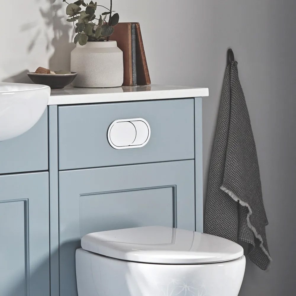 Oval Flush Button For Furniture - Chrome