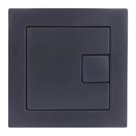 Square Dual Flush Button - Black