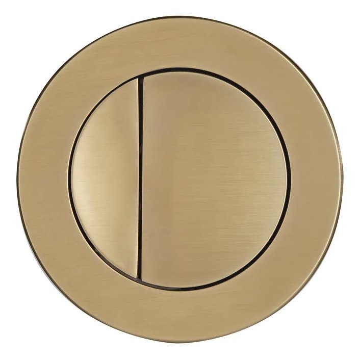 Round Flush Button - Brushed Brass
