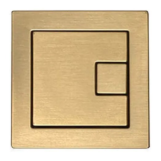 Square Flush Button - Brushed Brass