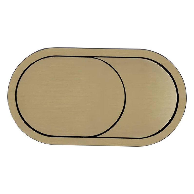 Oval Flush Button - Brushed Brass