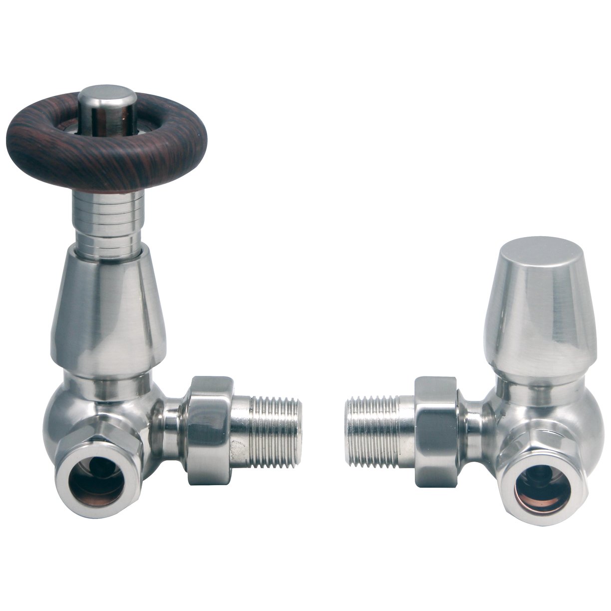 Satin Nickel Radiator Valve Corner (Pair)