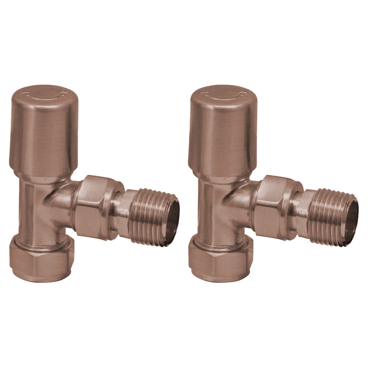 Brushed Bronze Radiator Valve Angled 15mm (Pair)