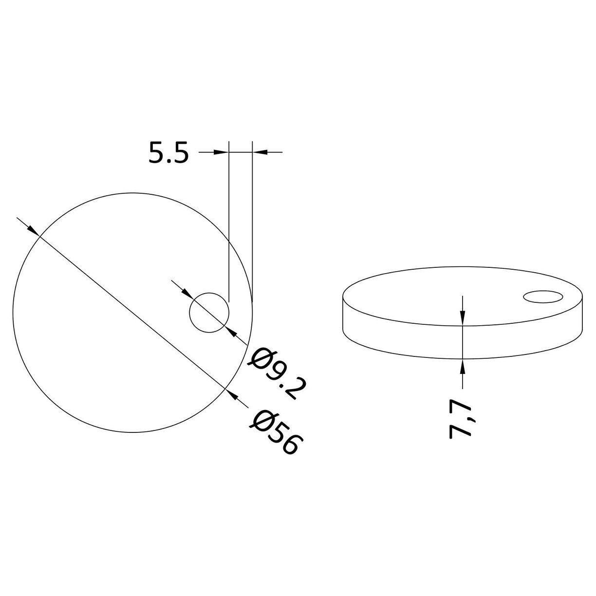 Toilet Seat Cover Caps Black (Nch198) - Matt Black