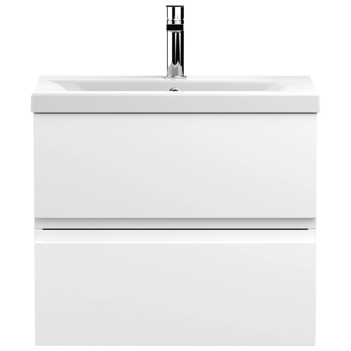 600 W/H 2-Drawer Unit & Basin 1 - Satin White