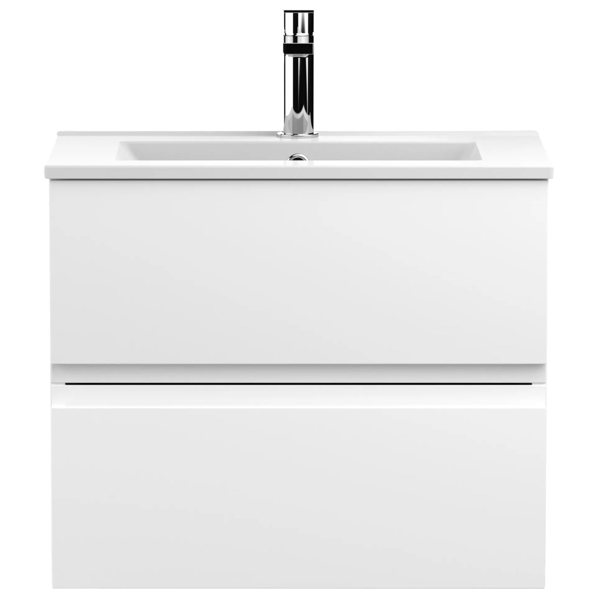 600 W/H 2-Drawer Unit & Basin 2 - Satin White