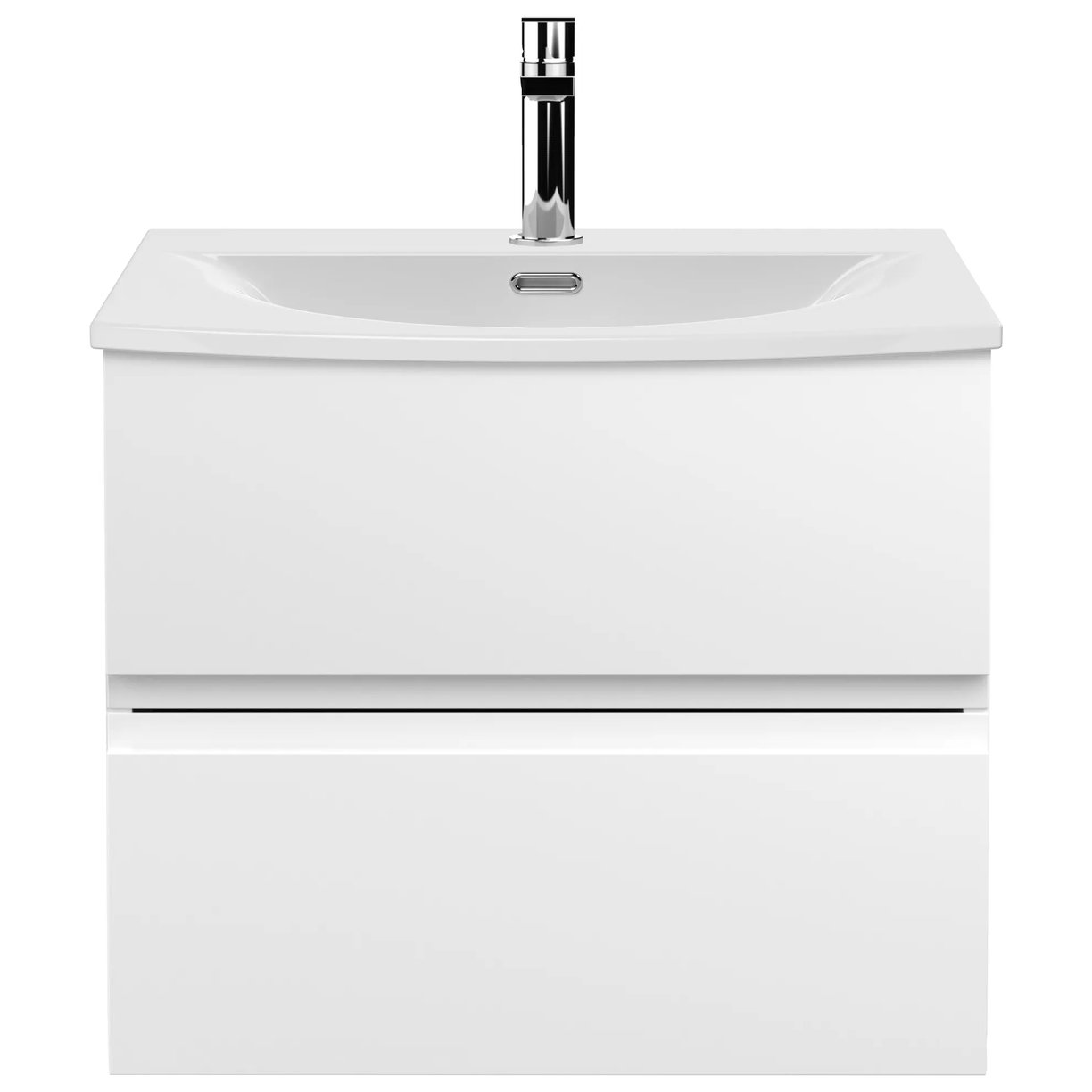 600 W/H 2-Drawer Unit & Basin 4 - Satin White