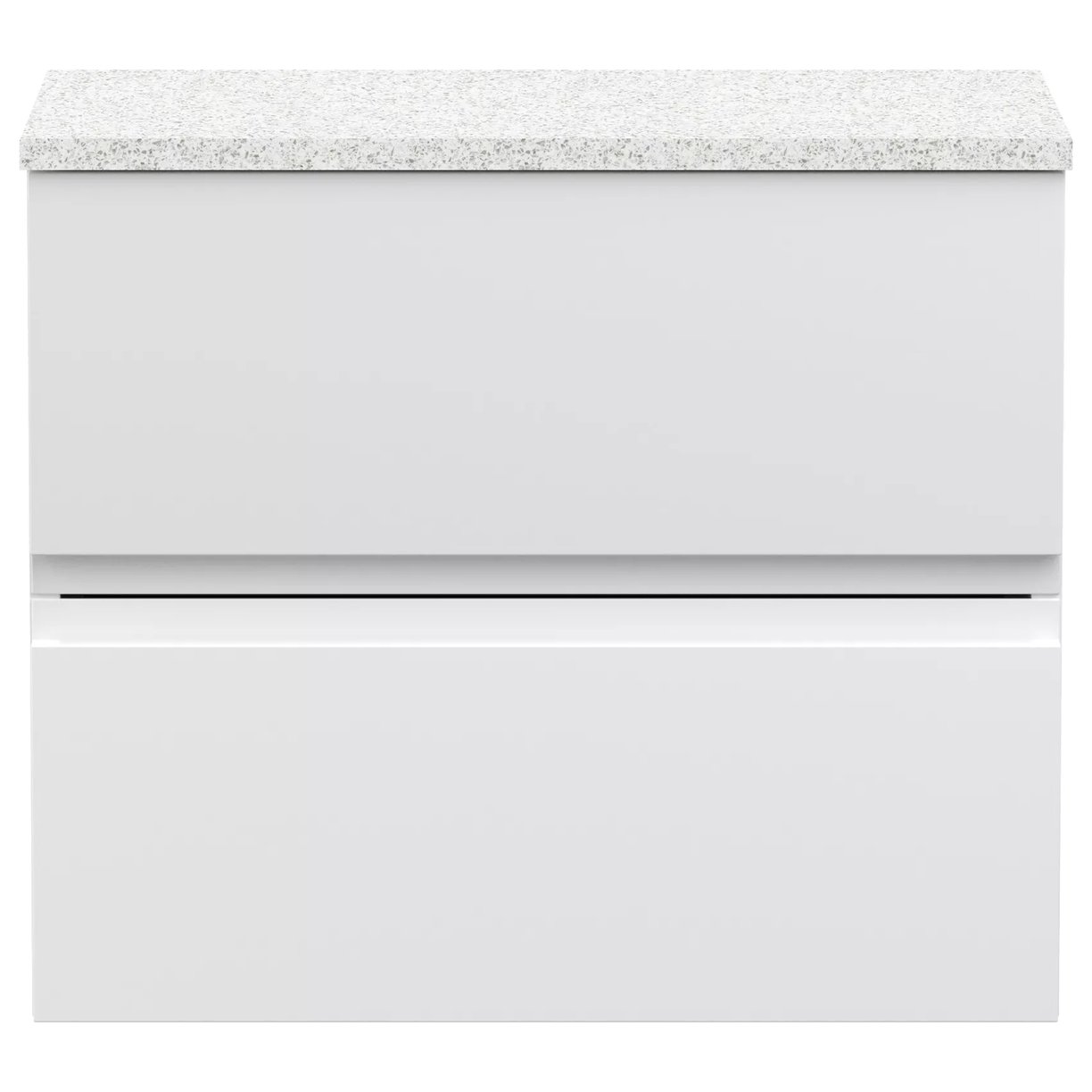 600 W/H 2-Drawer Unit & Lam Worktop - Satin White