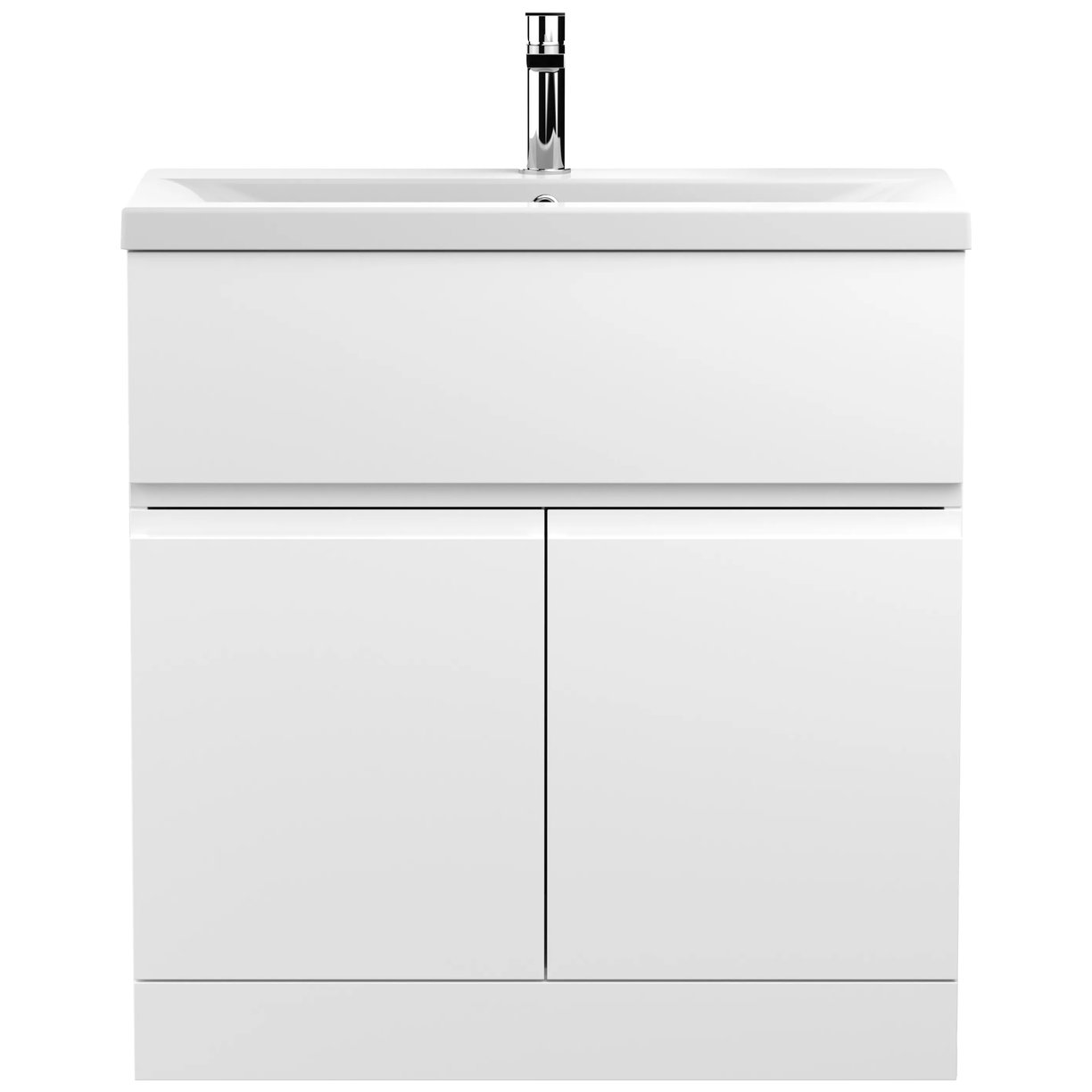 800 F/S 2-Door Unit & Basin 1 - Satin White