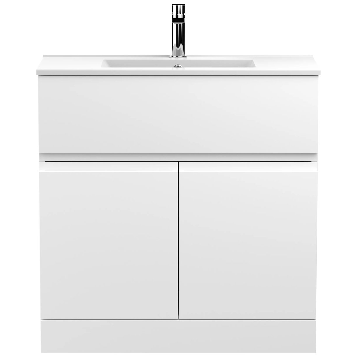 800 F/S 2-Door Unit & Basin 2 - Satin White