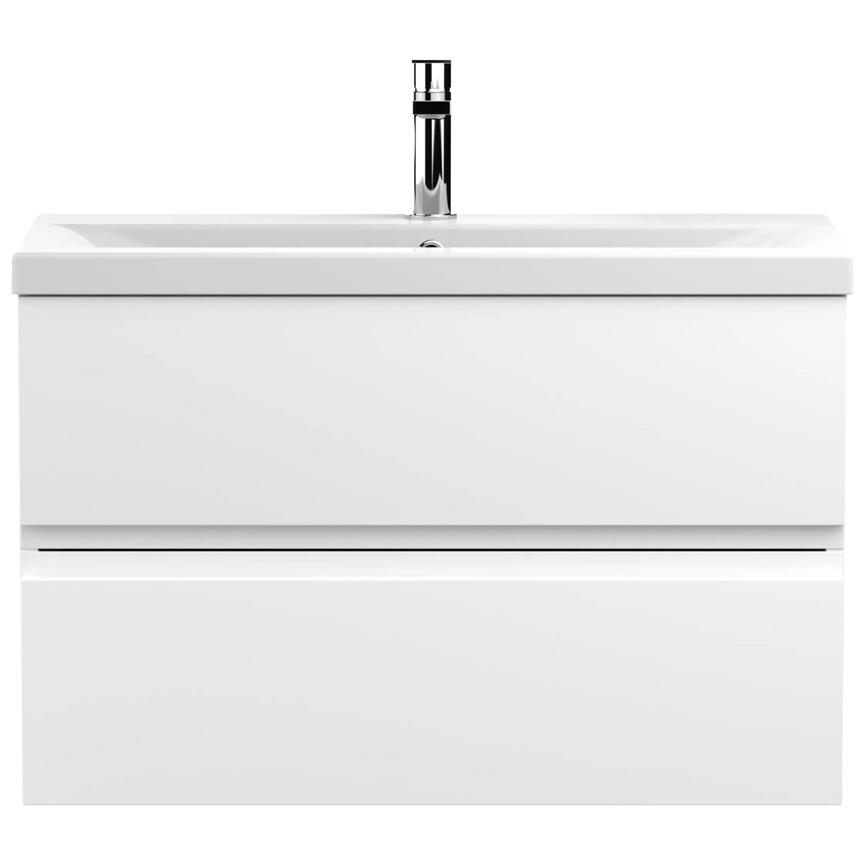 800 W/H 2-Drawer Unit & Basin 1 - Satin White