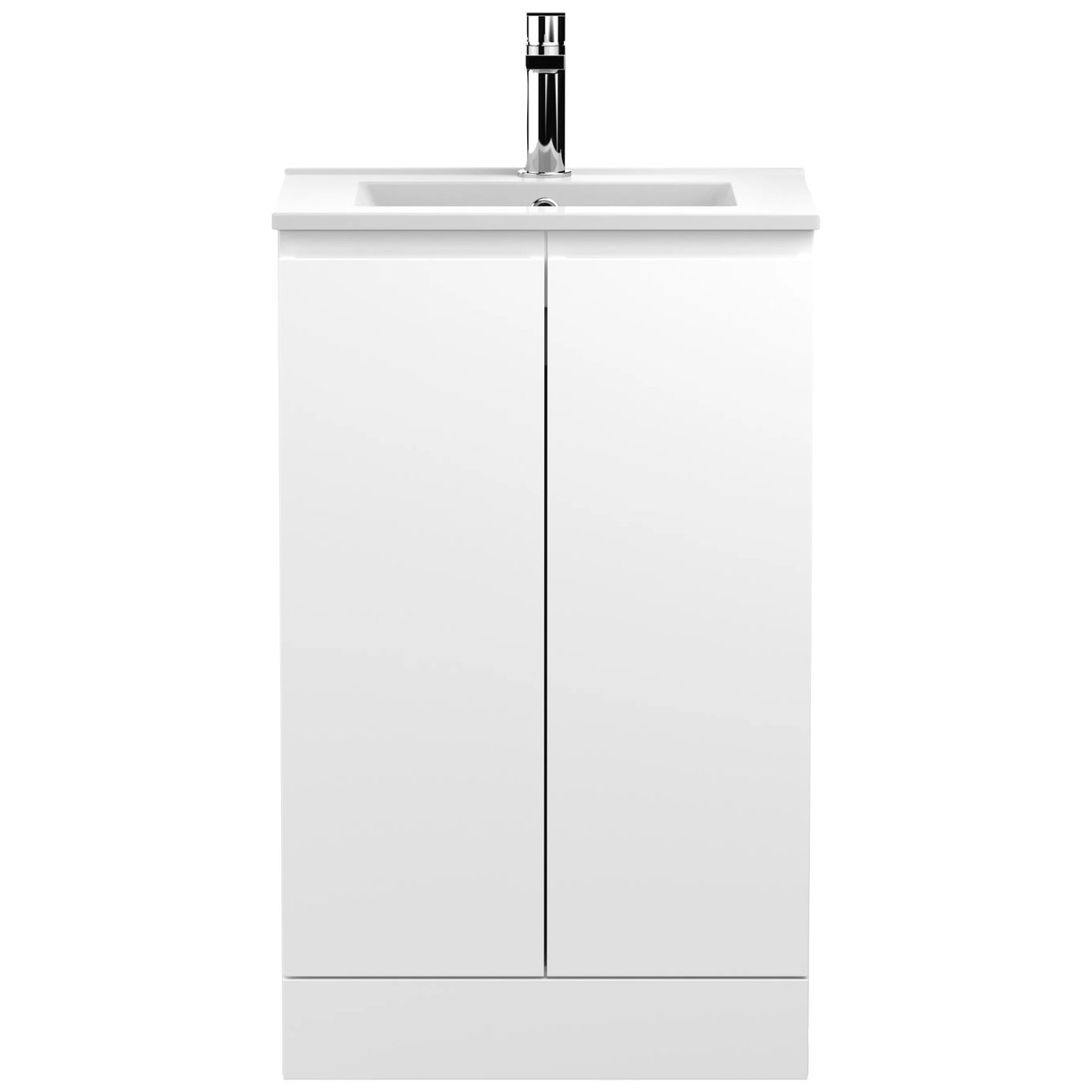 500 F/S 2-Door Unit & Basin 2 - Satin White