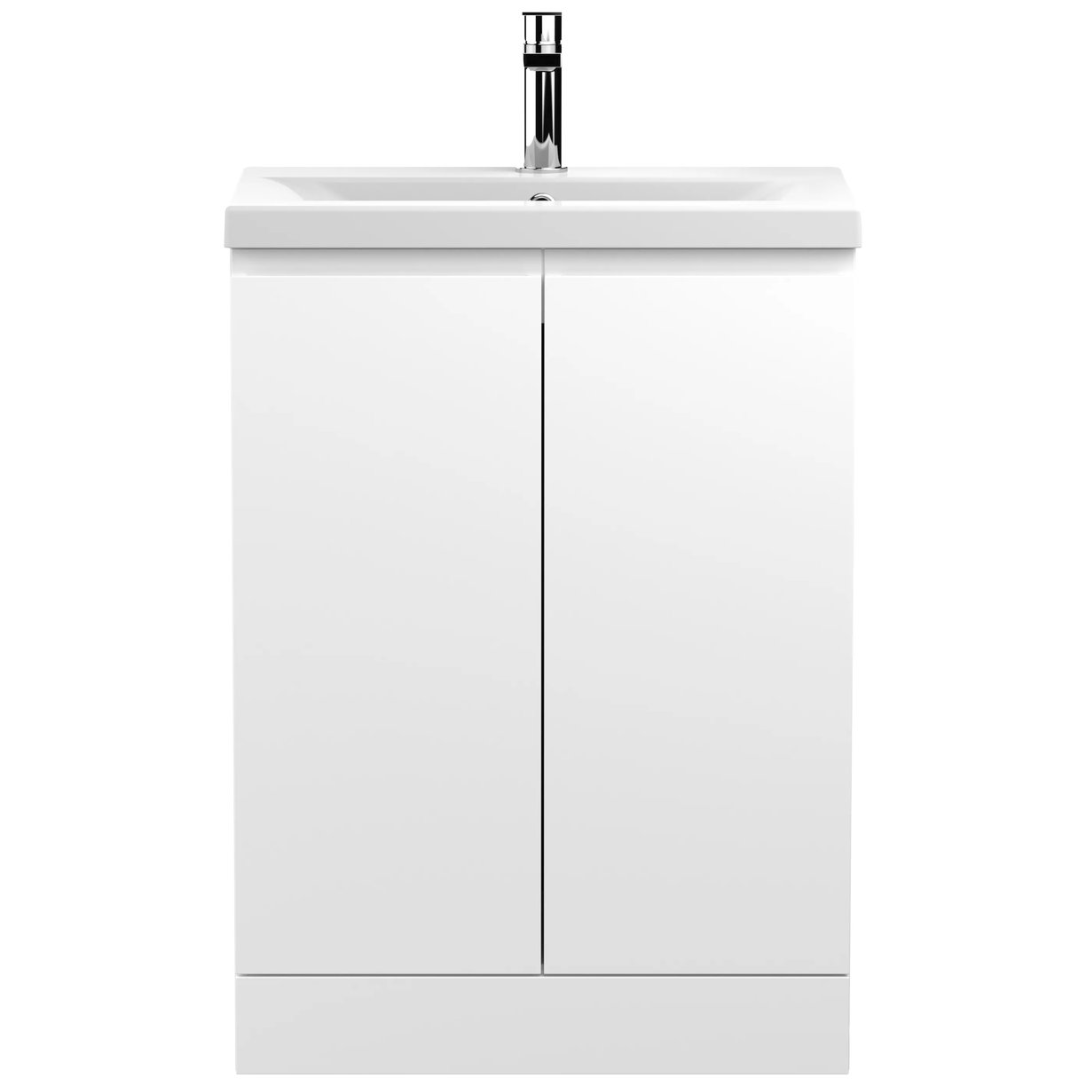600 F/S 2-Door Unit & Basin 1 - Satin White