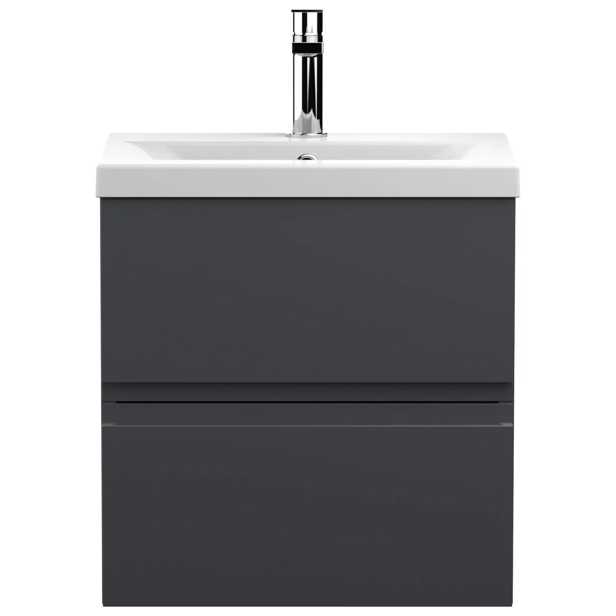 500 W/H 2-Drawer Unit & Basin 1 - Satin Soft Black