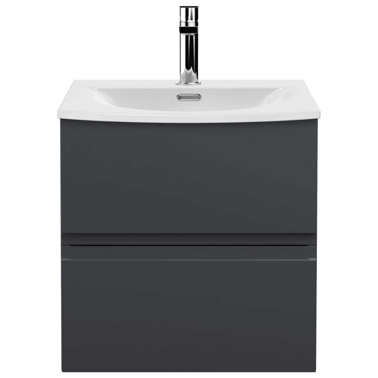 500 W/H 2-Drawer Unit & Basin 4 - Satin Soft Black