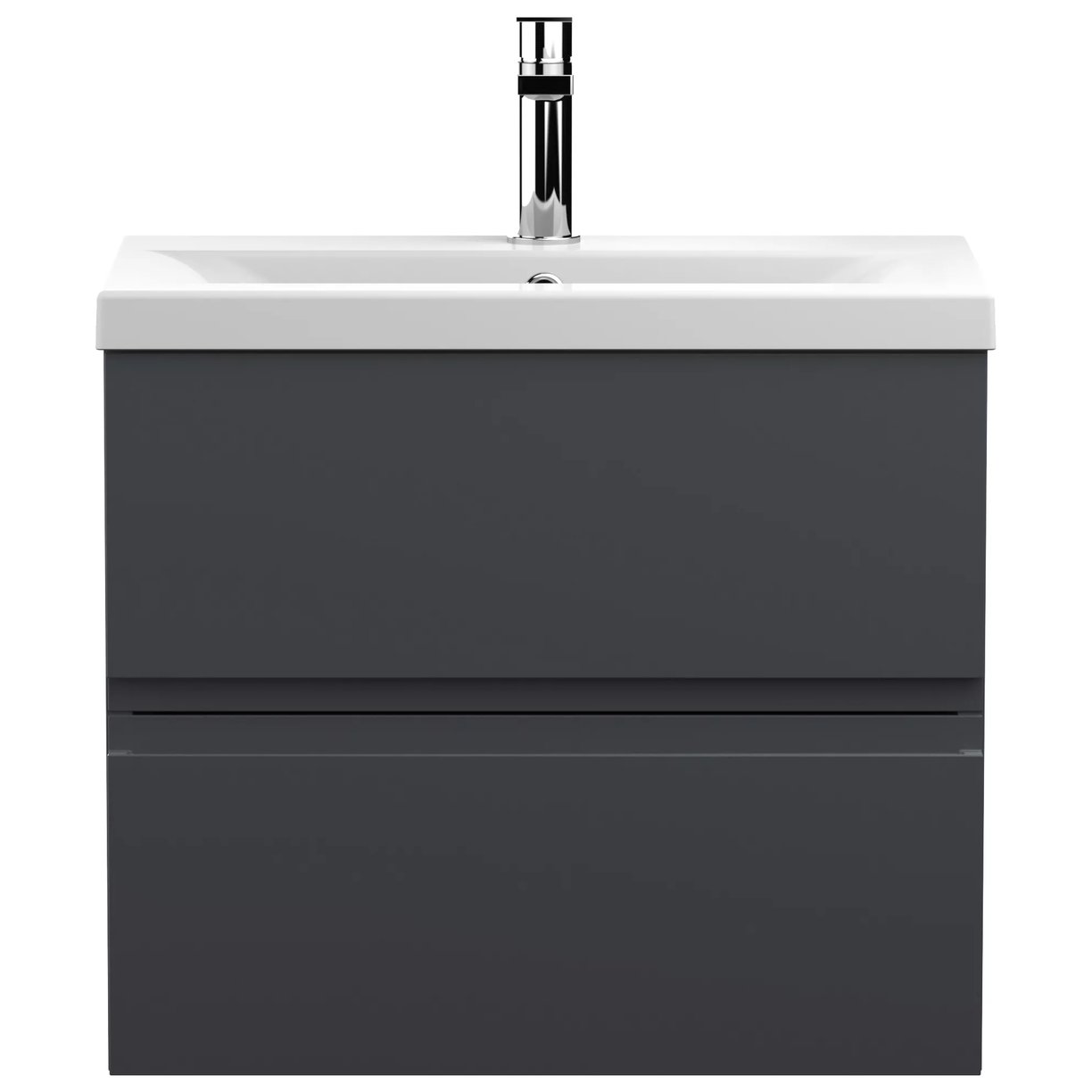 600 W/H 2-Drawer Unit & Basin 1 - Satin Soft Black