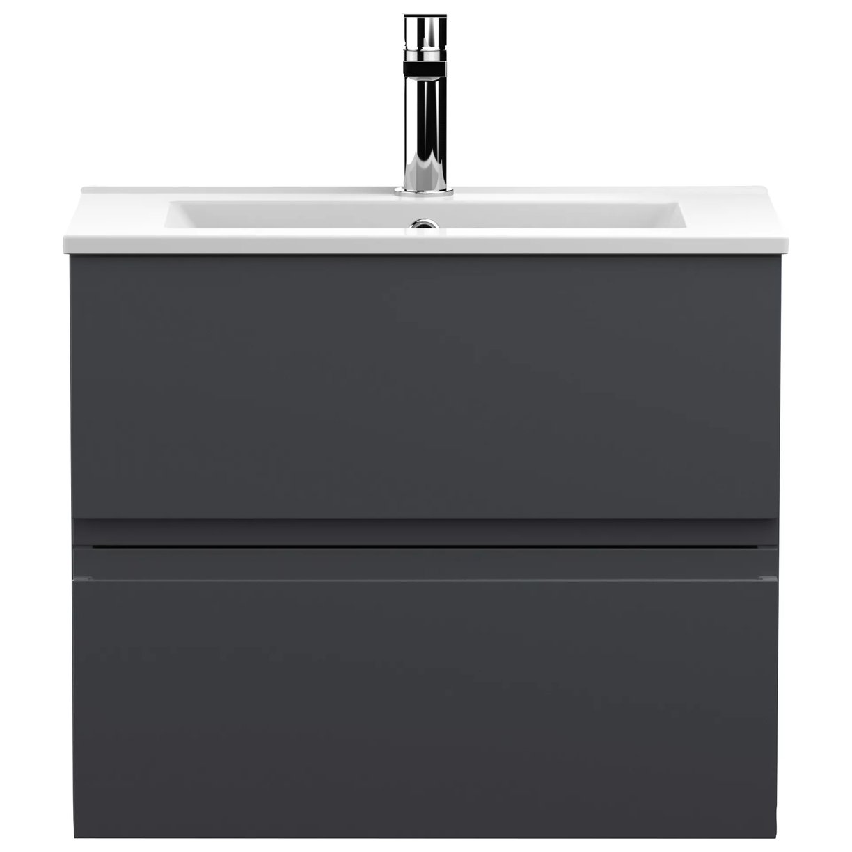 600 W/H 2-Drawer Unit & Basin 2 - Satin Soft Black