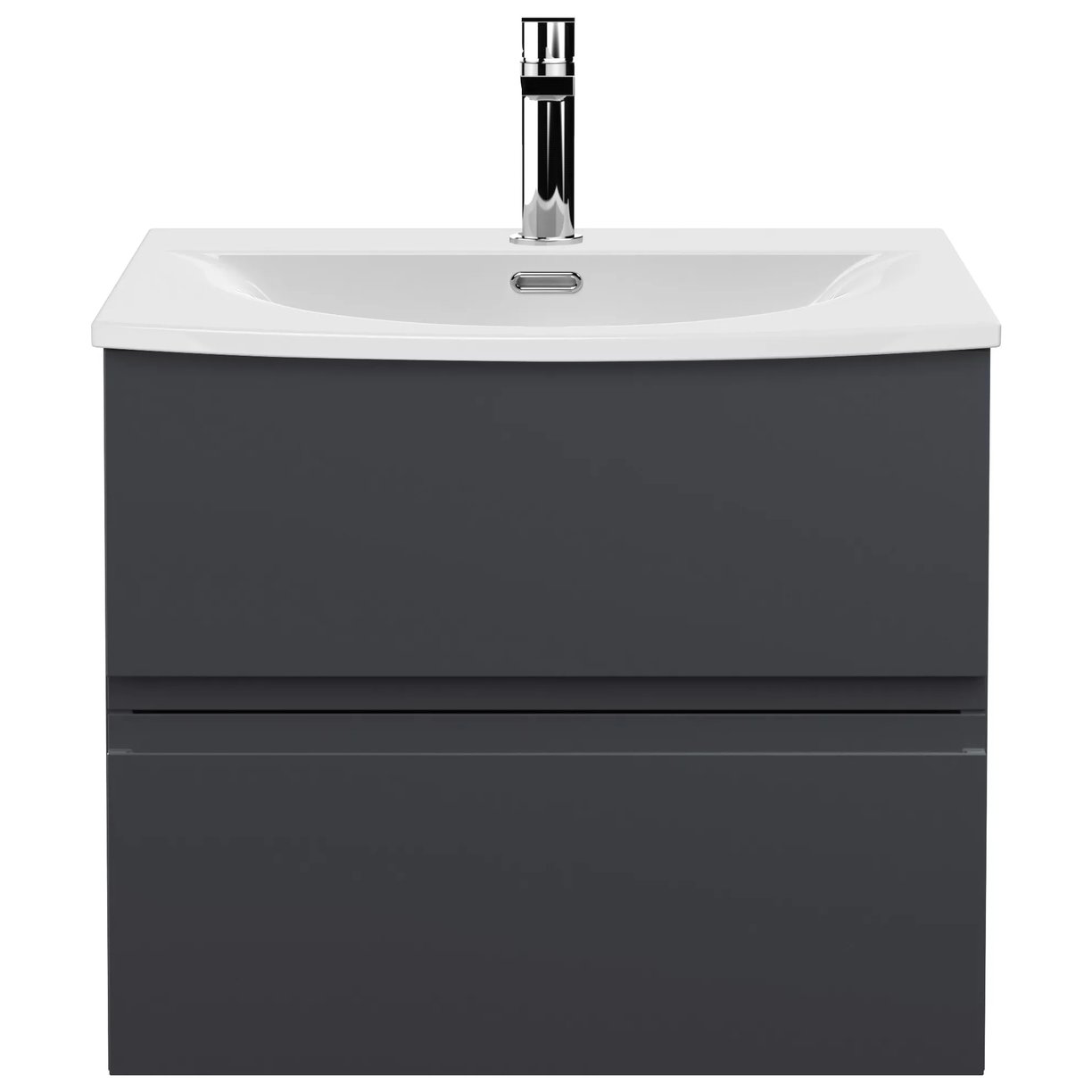 600 W/H 2-Drawer Unit & Basin 4 - Satin Soft Black