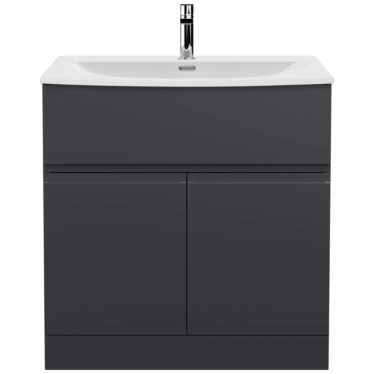 800 F/S 2-Door/Drawer Unit & Basin 4 - Satin Soft Black