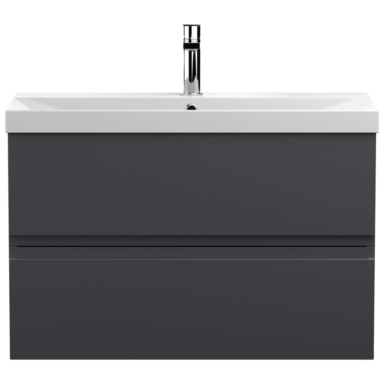 800 W/H 2-Drawer Unit & Basin 3 - Satin Soft Black