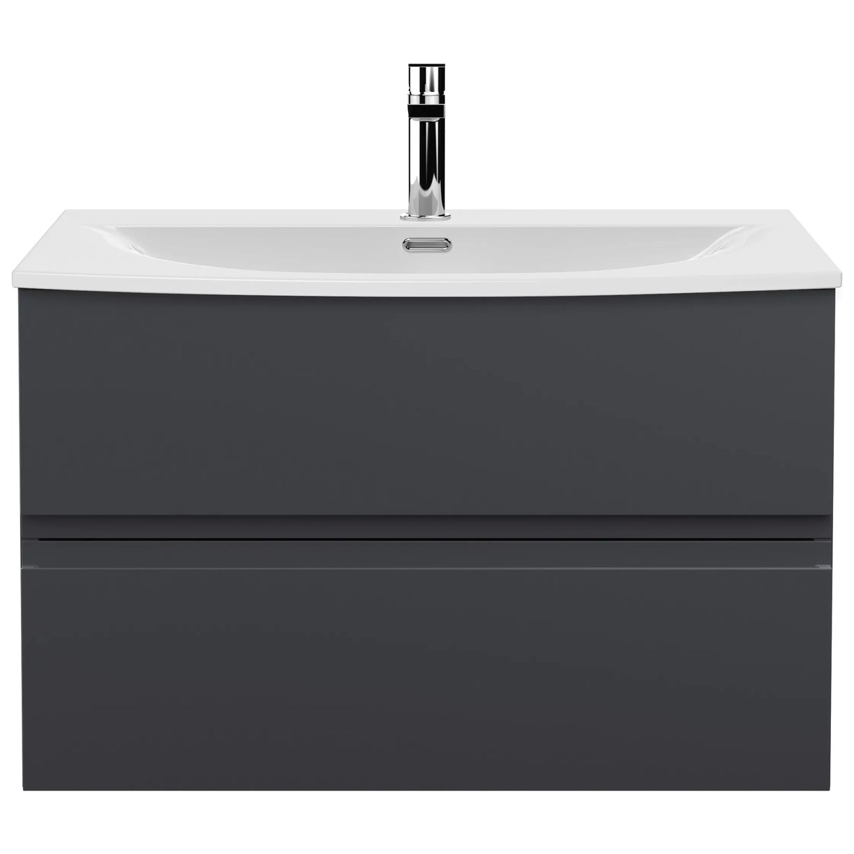 800 W/H 2-Drawer Unit & Basin 4 - Satin Soft Black