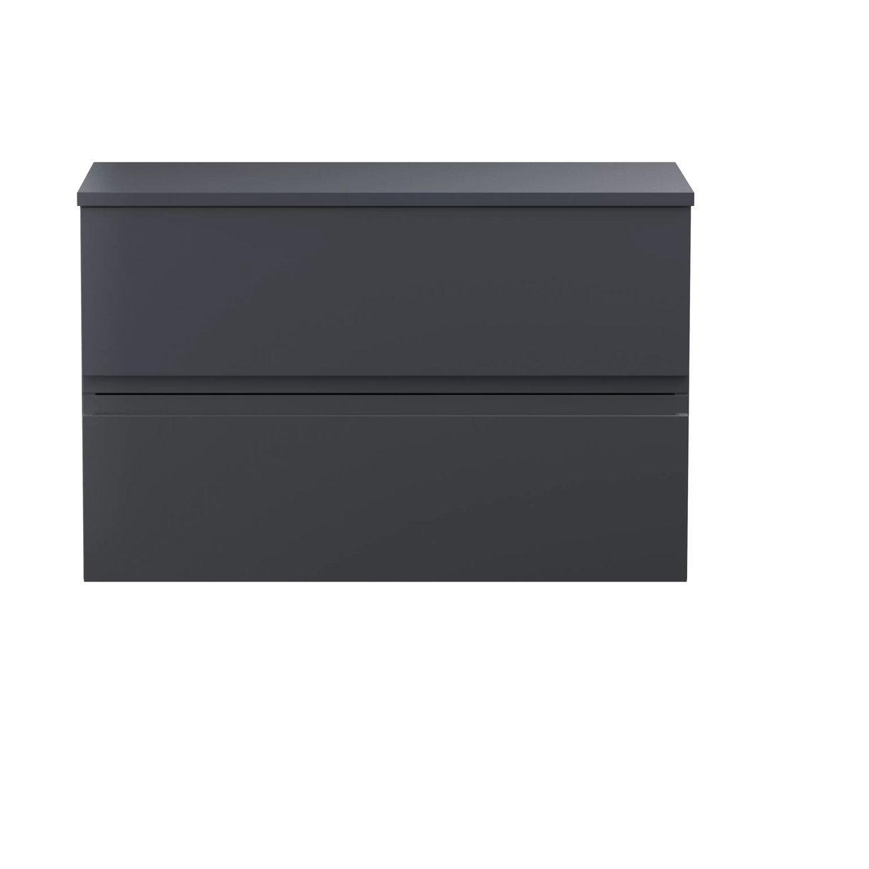 800 W/H 2-Drawer Unit & Worktop - Satin Soft Black