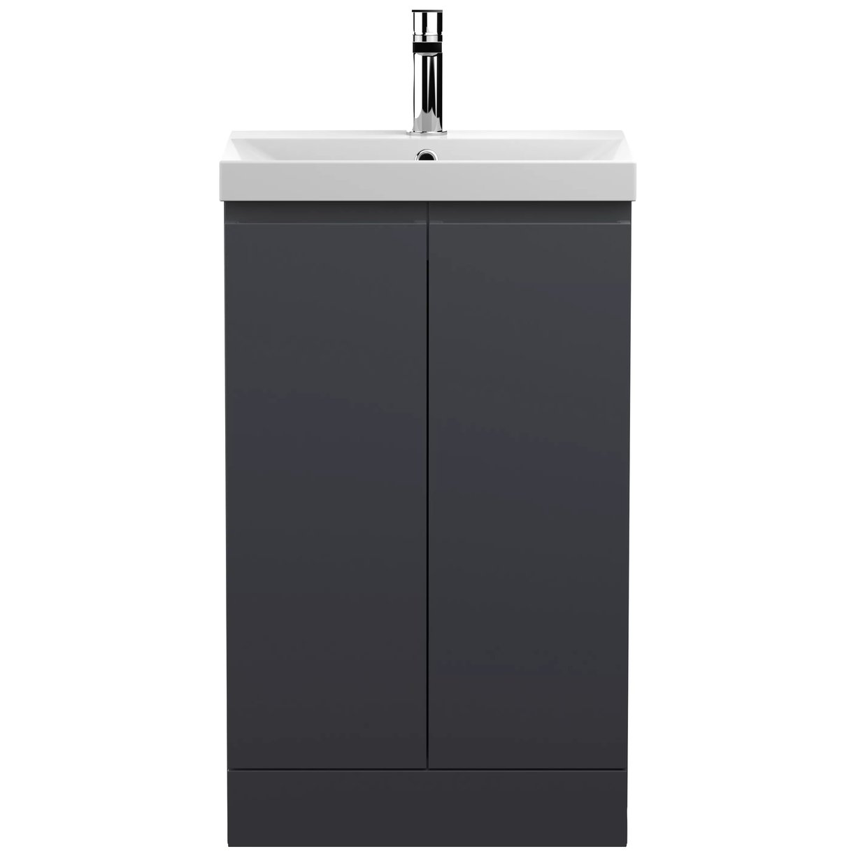 500 Fs 2-Door Vanity & Basin 3 - Satin Soft Black