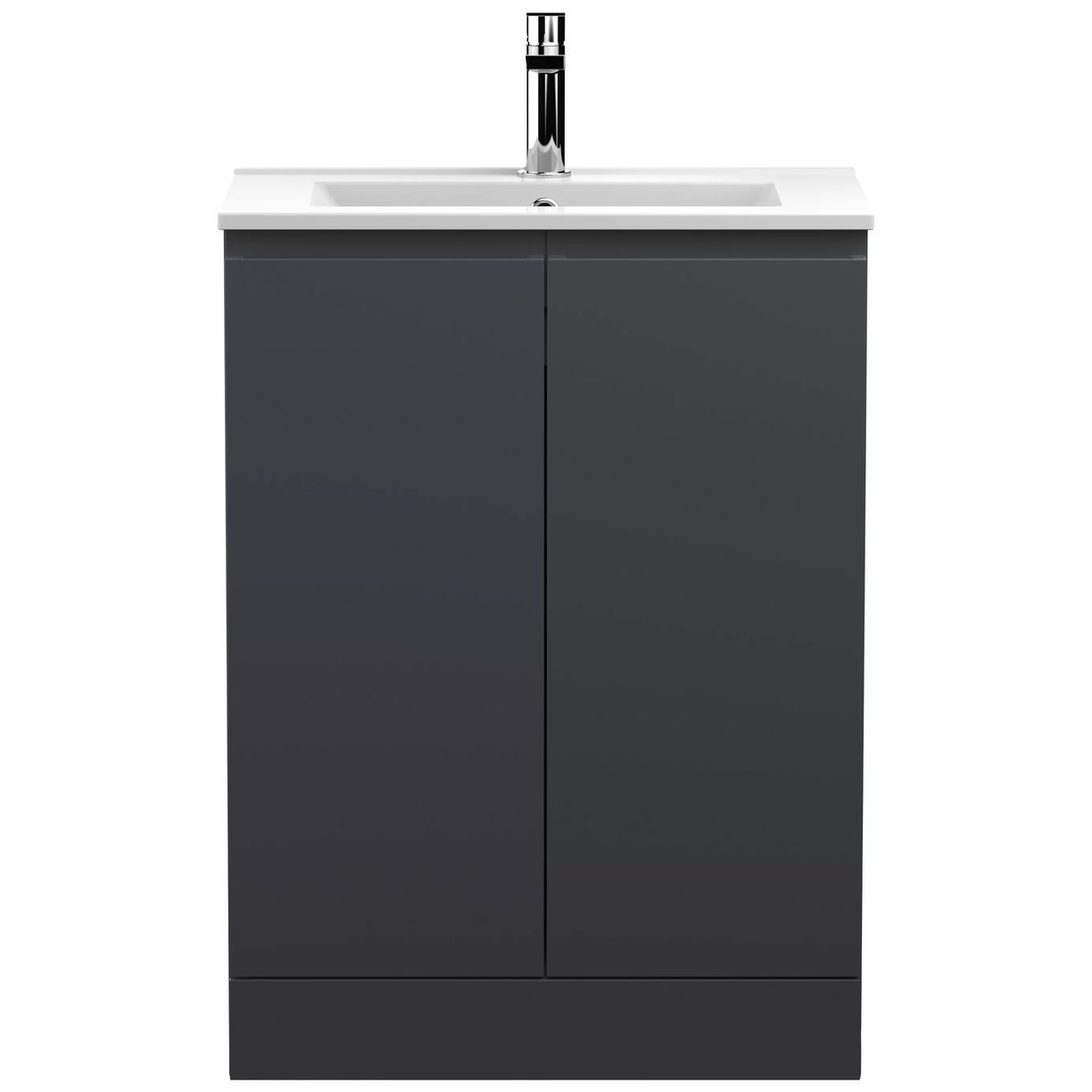 600 F/S 2-Door Unit & Basin 2 - Satin Soft Black