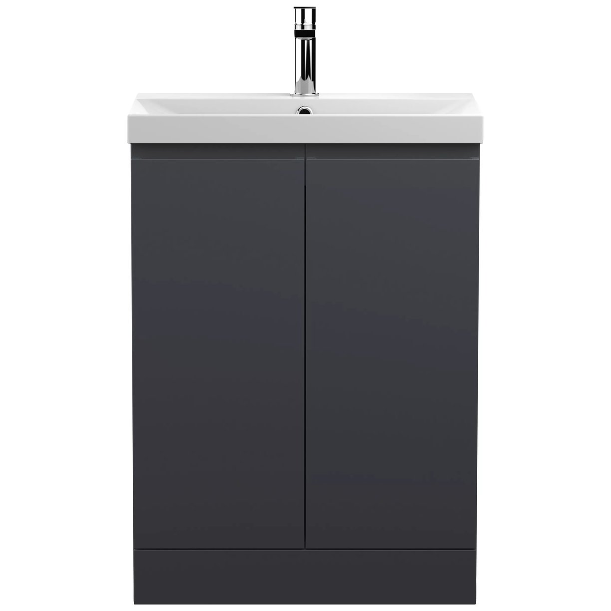 600 F/S 2-Door Unit & Basin 3 - Satin Soft Black