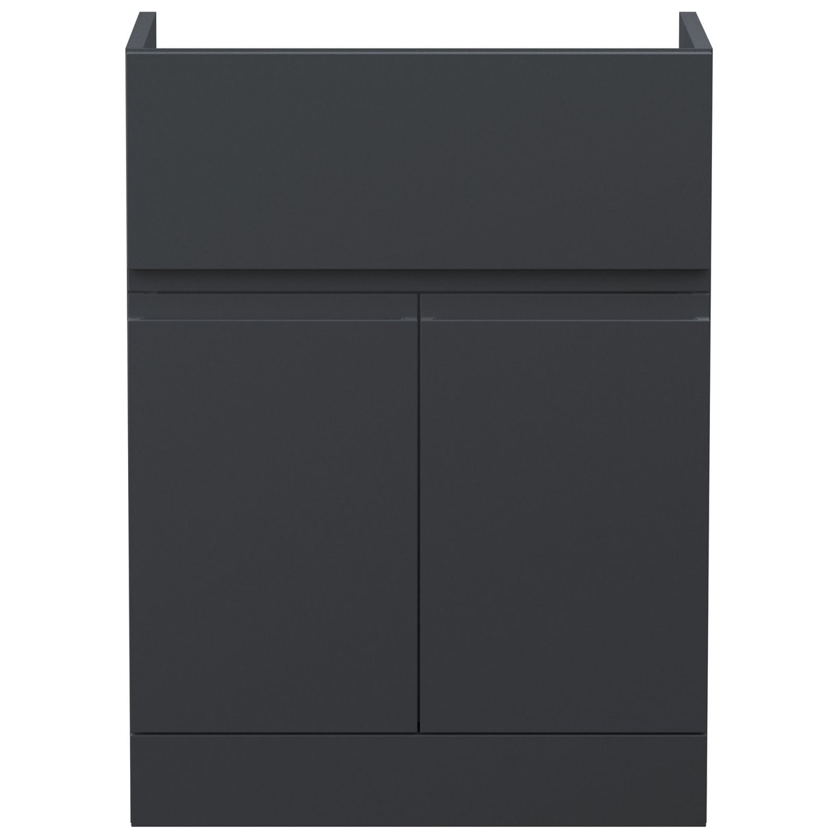 600 F/S 2-Door/Drawer Unit - Satin Soft Black