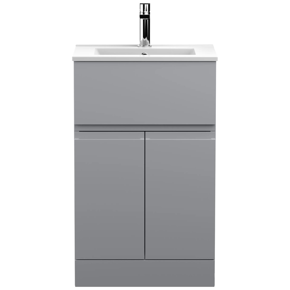 500 F/S 2-Door/Drawer Unit & Basin 2 - Satin Grey