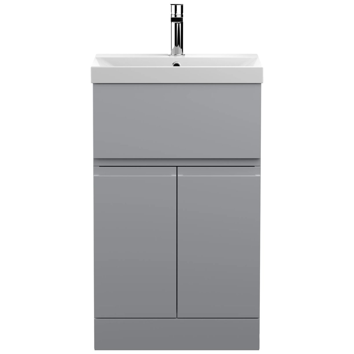 500 F/S 2-Door/Drawer Unit & Basin 3 - Satin Grey