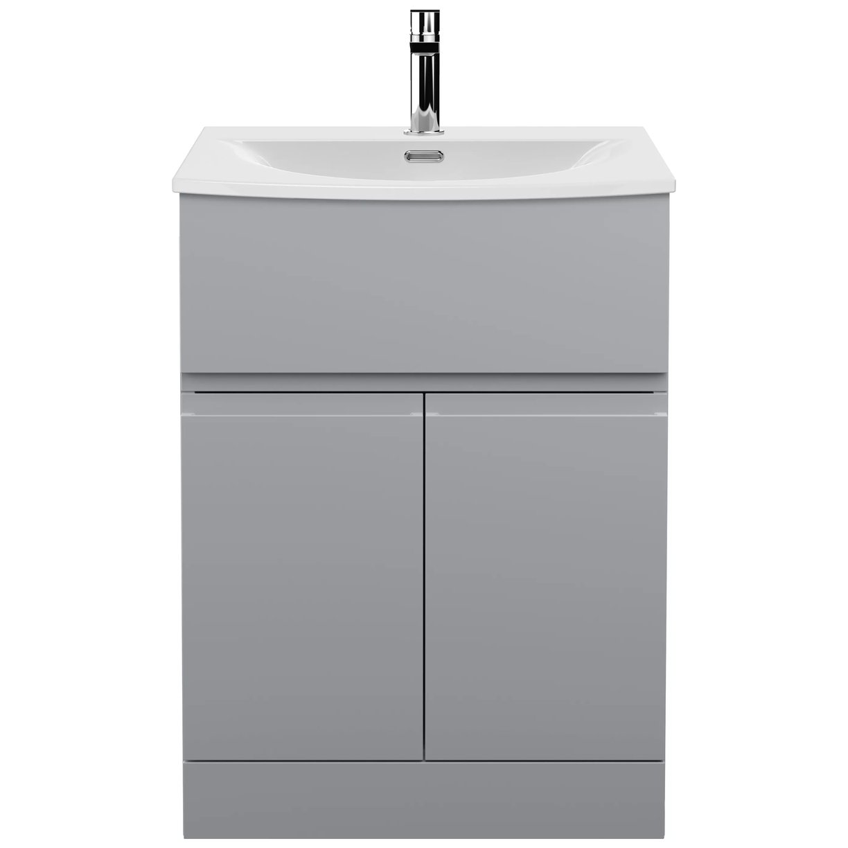 600 F/S 2-Door/Drawer Unit & Basin 4 - Satin Grey