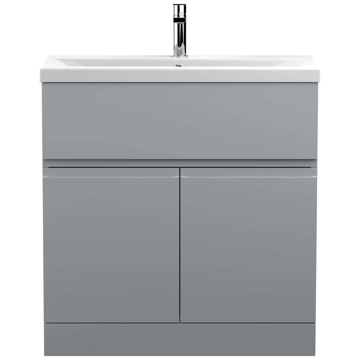 800 F/S 2-Door Unit & Basin 1 - Satin Grey